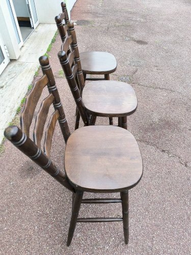 Lot de 3 chaises tabourets de bar bistrot