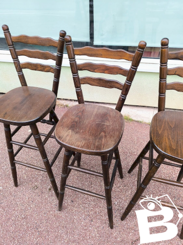 Lot de 3 chaises tabourets de bar bistrot