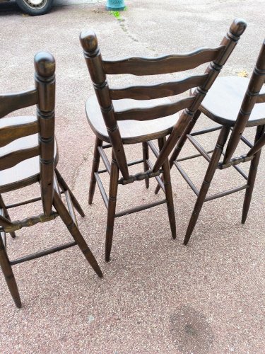 Lot de 3 chaises tabourets de bar bistrot