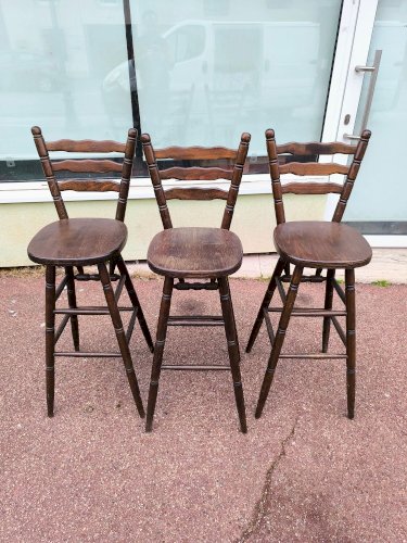 Lot de 3 chaises tabourets de bar bistrot