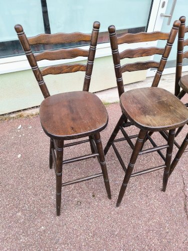Lot de 3 chaises tabourets de bar bistrot