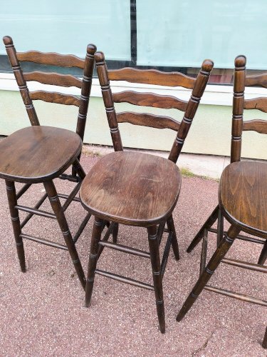 Lot de 3 chaises tabourets de bar bistrot
