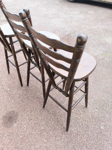 Lot de 3 chaises tabourets de bar bistrot