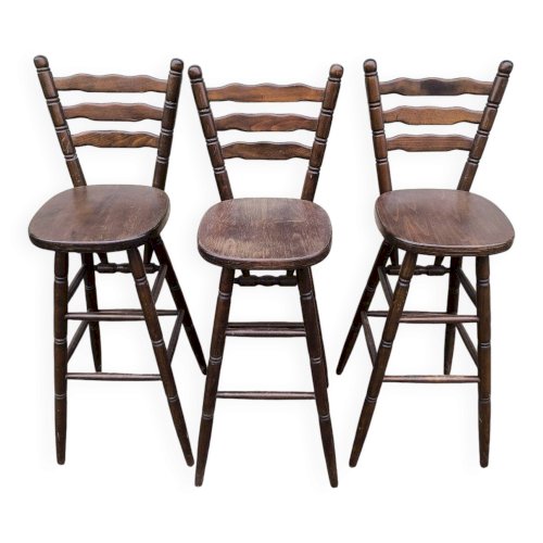 Lot de 3 chaises tabourets de bar bistrot