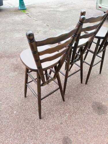 Lot de 3 chaises tabourets de bar bistrot