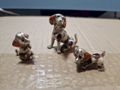 LOT OF 3 Miniature Dogs in Pewter or Other