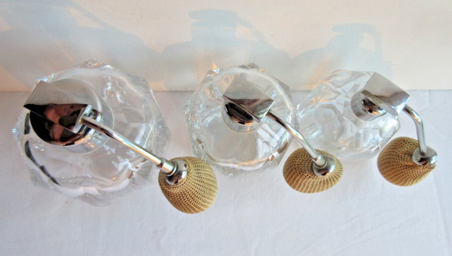 Lot de 3 flacons atomiseurs à parfum, cristal Baccarat: modéle Malmaison, signés