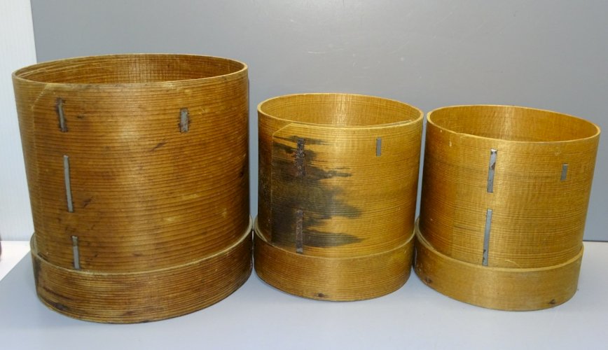 -LOT de 3 MESURES EN BOIS SANS MARQUAGE ART POPULAIRE DECO CUISINE    D