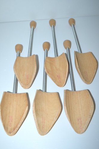 -LOT de 3 Paires de FORMES A CHAUSSURES BOIS et Métal XXe pointure 37/38