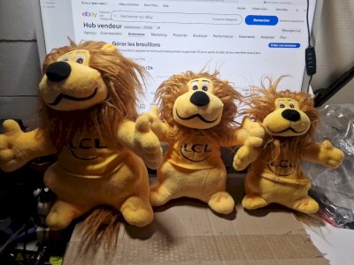 Lot De 3 Peluches Lion LCL le crédit lyonnais tour de France 2020cyclisme
