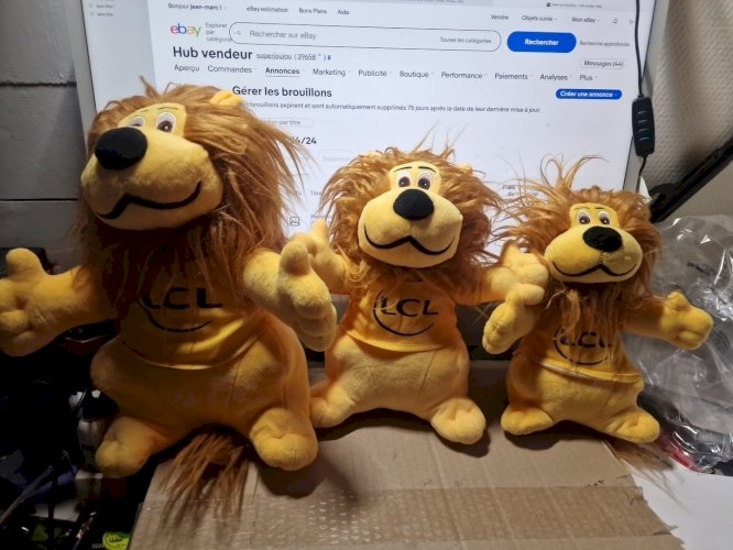 Lot De 3 Peluches Lion LCL le crédit lyonnais tour de France 2020cyclisme