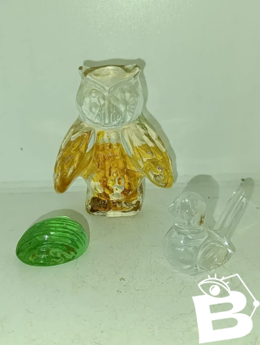 lot de 3 petites sculptures en verre  en bon etat