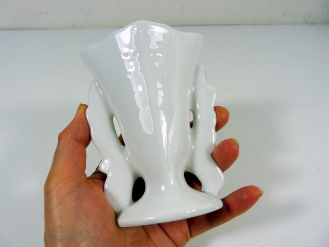 Lot de 3 Vases de Mariée Porcelaine Paris XIX° Décor Fleurs & Or Fin Signés