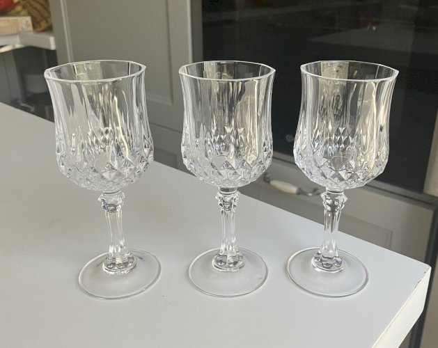 lot de 3 verres vin blanc Cristal d' Arques modele longchamp