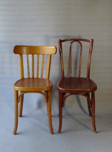 Lot de 36( & +) chaises bistrot dépareillées, 1920 à 1955 - Thonet Baumann Kohn