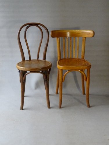 Lot de 36( & +) chaises bistrot dépareillées, 1920 à 1955 - Thonet Baumann Kohn