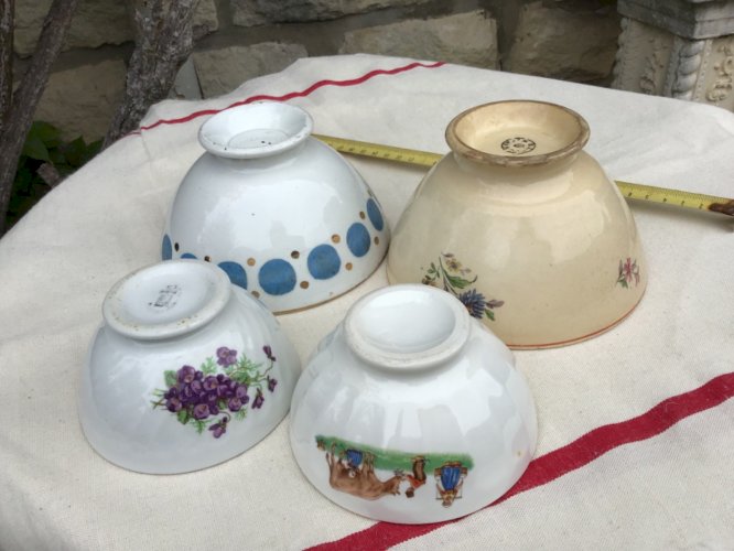 Lot de 4 ANCIEN BOL DÉCOR  cuisine vintage faïence