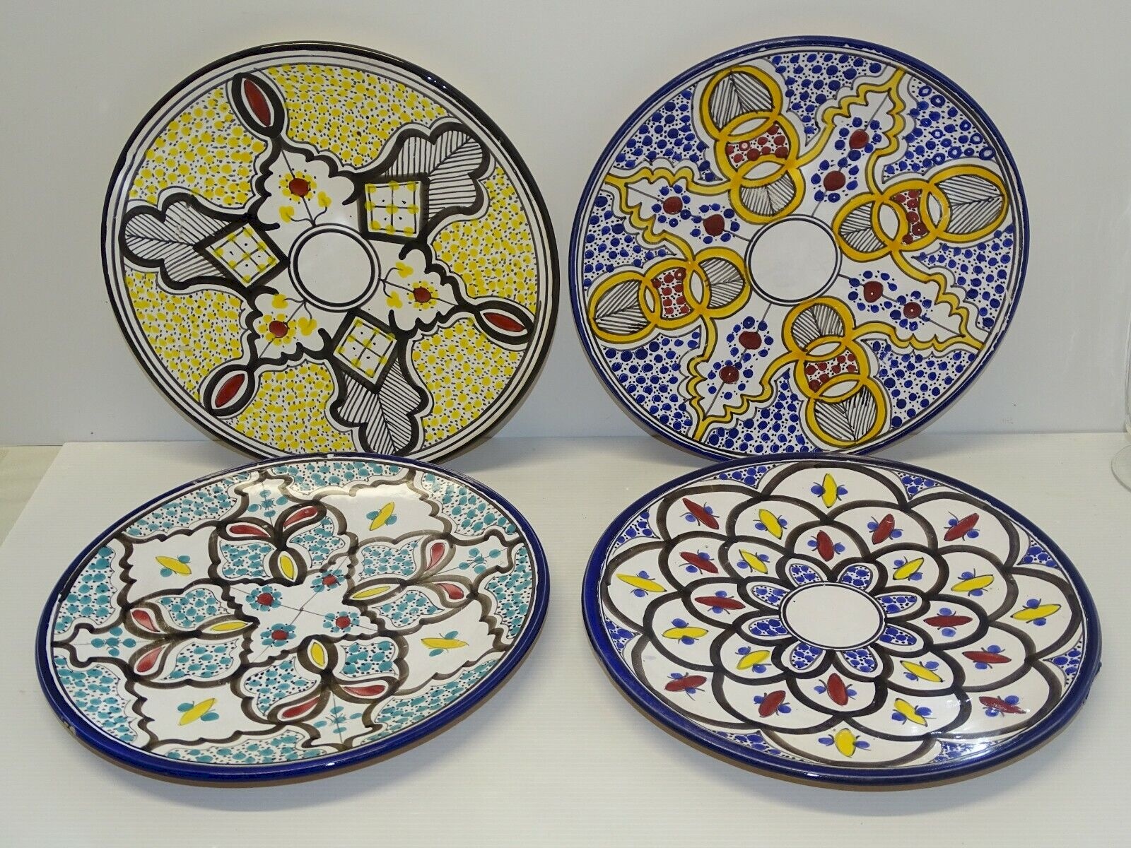 Lot De 4 Bols Assiettes En Céramique Forme Citron - Pour Apéritif, Snacks, Desserts - Empilables, Lavables - Jaune