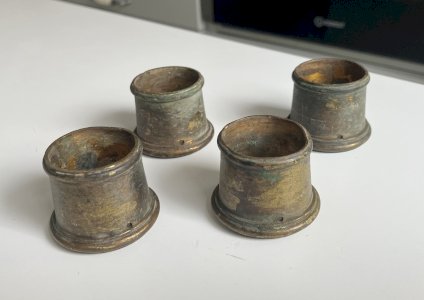 set of 4 bronze rings for furniture feet or clock columns