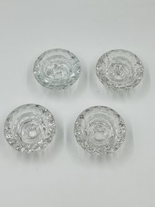 Set of 4 Crystal Cut Candle Holders Bolsius France 70s
