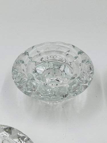 Lot de 4 Bougeoirs Cristal Ciselé Bolsius France 70s