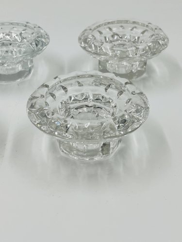 Lot de 4 Bougeoirs Cristal Ciselé Bolsius France 70s