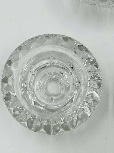 Lot de 4 Bougeoirs Cristal Ciselé Bolsius France 70s