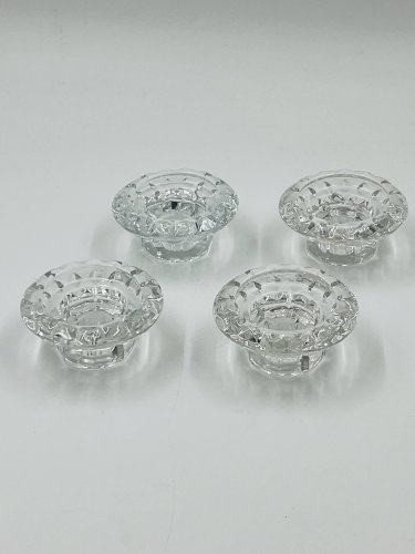 Lot de 4 Bougeoirs Cristal Ciselé Bolsius France 70s