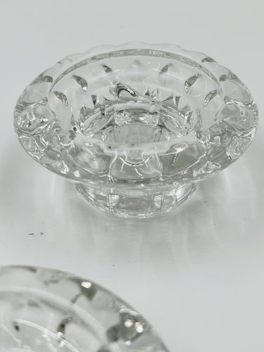 Lot de 4 Bougeoirs Cristal Ciselé Bolsius France 70s