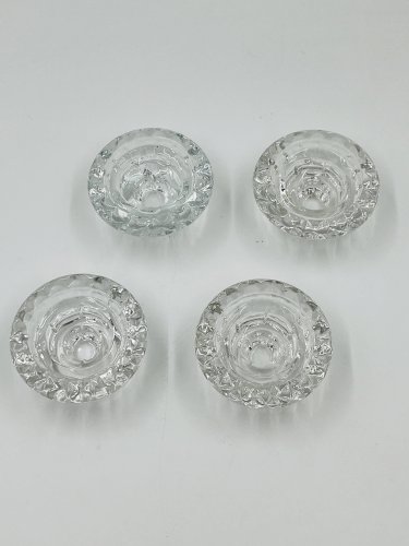 Lot de 4 Bougeoirs Cristal Ciselé Bolsius France 70s