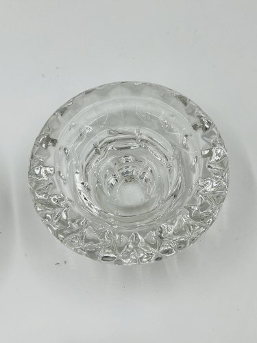 Lot de 4 Bougeoirs Cristal Ciselé Bolsius France 70s
