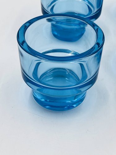 Lot de 4 bougeoirs ikea en verre turquoise aquamarine