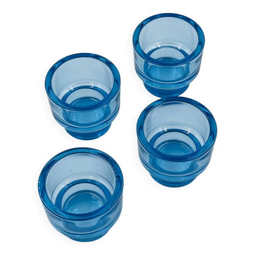Lot de 4 bougeoirs ikea en verre turquoise aquamarine