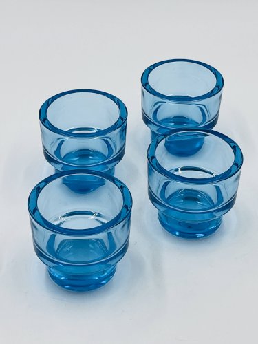 Lot de 4 bougeoirs ikea en verre turquoise aquamarine