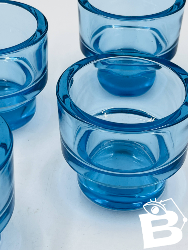 Lot de 4 bougeoirs ikea en verre turquoise aquamarine