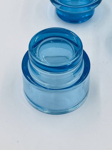 Lot de 4 bougeoirs ikea en verre turquoise aquamarine
