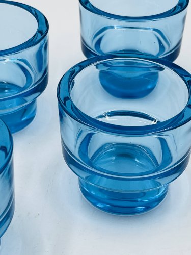 Lot de 4 bougeoirs ikea en verre turquoise aquamarine