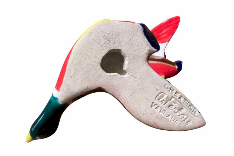 Lot de 4 canards muraux Ferla Vallauris – céramique vintage – années 50