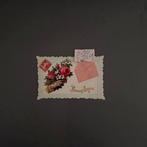 Lot de 4 cartes de vœux anciennes du Nouvel An M3730