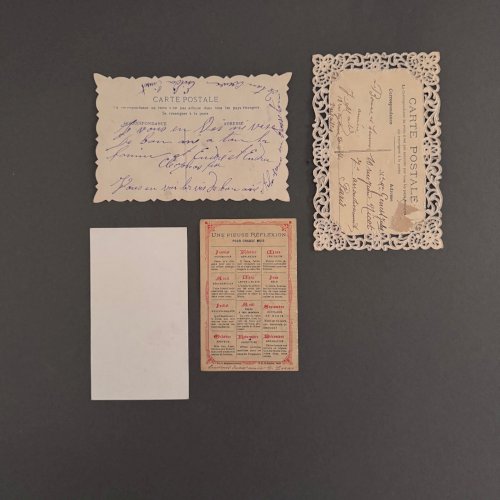 Lot de 4 cartes de vœux anciennes du Nouvel An M3730