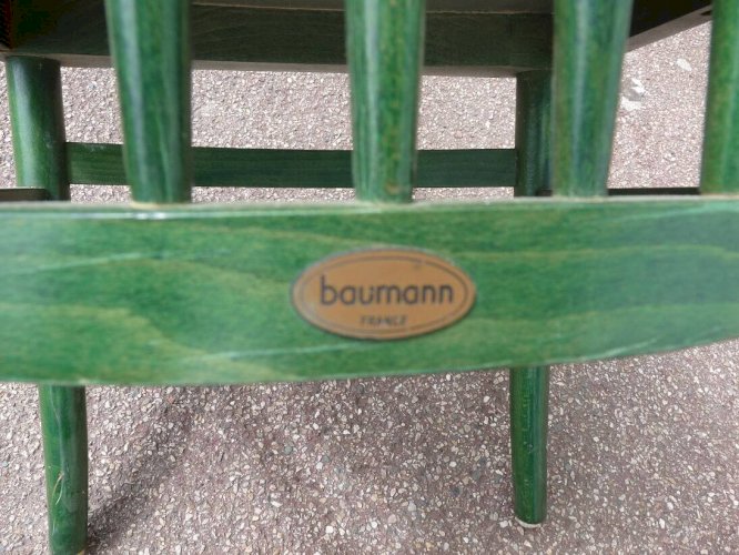 Lot de 4 chaises bistrot vintage Baumann Eden en bois vert