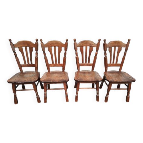 Lot de 4 chaises en bois massif