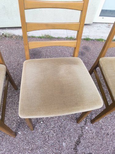 Lot de 4 chaises scandinave bois et tissu