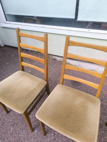 Lot de 4 chaises scandinave bois et tissu