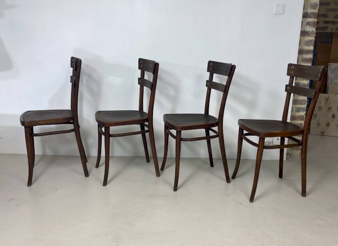 Lot de 4 chaises Thonet en hêtre – Modèle n°651