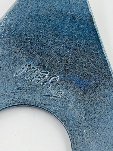 Lot de 4 coquetiers design en céramique bleue signés Malice