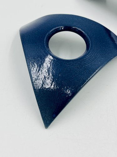 Lot de 4 coquetiers design en céramique bleue signés Malice