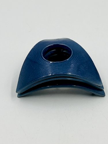 Lot de 4 coquetiers design en céramique bleue signés Malice