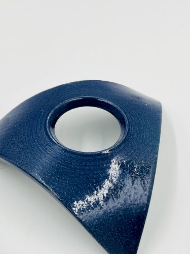 Lot de 4 coquetiers design en céramique bleue signés Malice