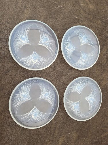 LOT DE 4 COUPELLES EN VERRE OPALESCENT FRANCE N° 18